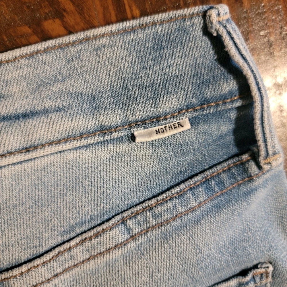 Mother Jeans Womens 28 Mid Rise Dazzler Ankle Fray Hopeless Romantic Distressed - Picture 3 of 14